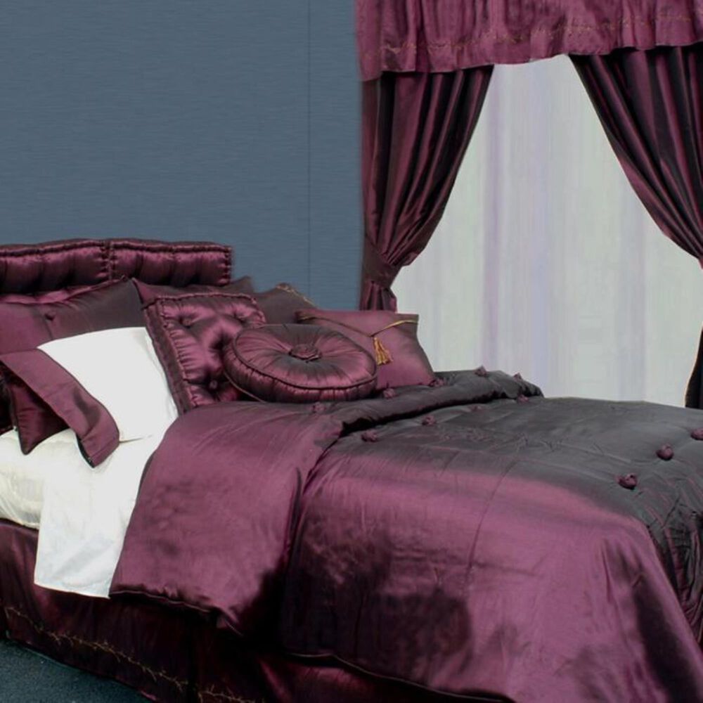 Epoch Hometex Bohemia 7 Piece California King Comforter Set in Eggplant, , large