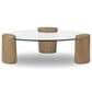 Four Hands Juno Coffee Table-Drifted Oak Veneer-Tempered Glass, , large