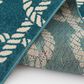 Central Oriental Terrace Tropic Sailors Knot 5" x 7"3" Turquoise and Snow Area Rug, , large