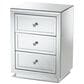 Baxton Studio Lina Mirrored 3-Drawer End Table in Silver, , large