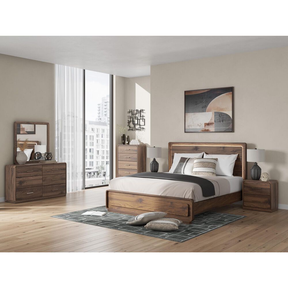 Ashley Fortlorn Dresser and Mirror in Walnut Brown, , large