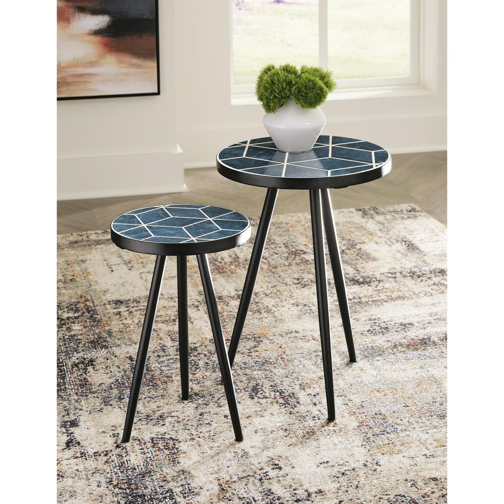Ashley Clairbelle 2-Piece Accent Table Set in Teal and Black, , large