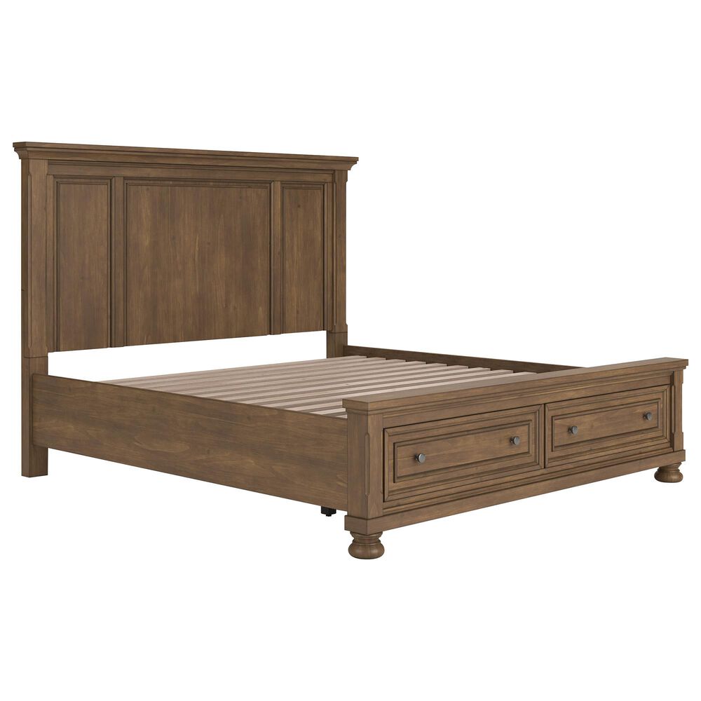 Ashley Feddinger King Panel Storage Bed in Chestnut Brown, , large