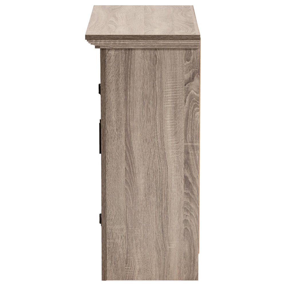 Baxton Studio Bruce 2-Door Shoe Storage Cabinet in Oak Brown, , large