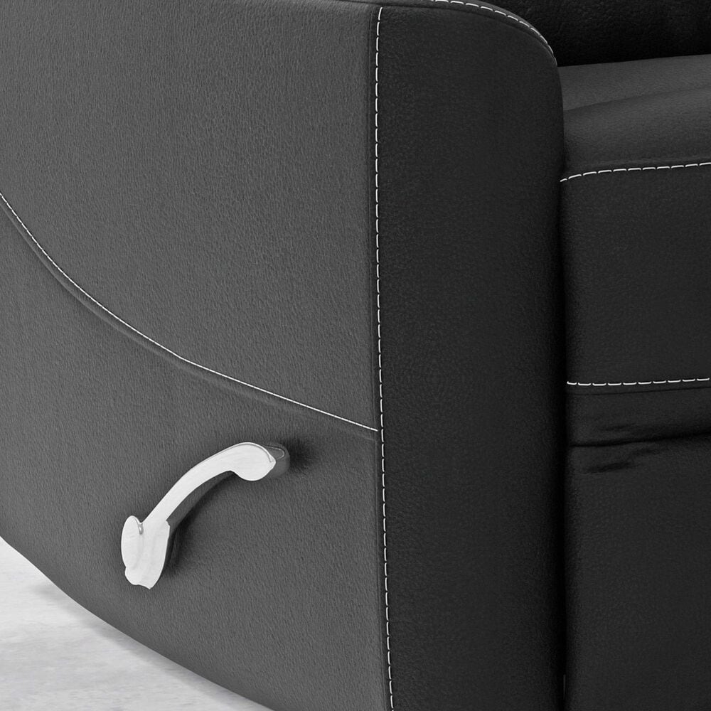 Simeon Collection Hercules Manual Swivel Glider Recliner in Black, , large