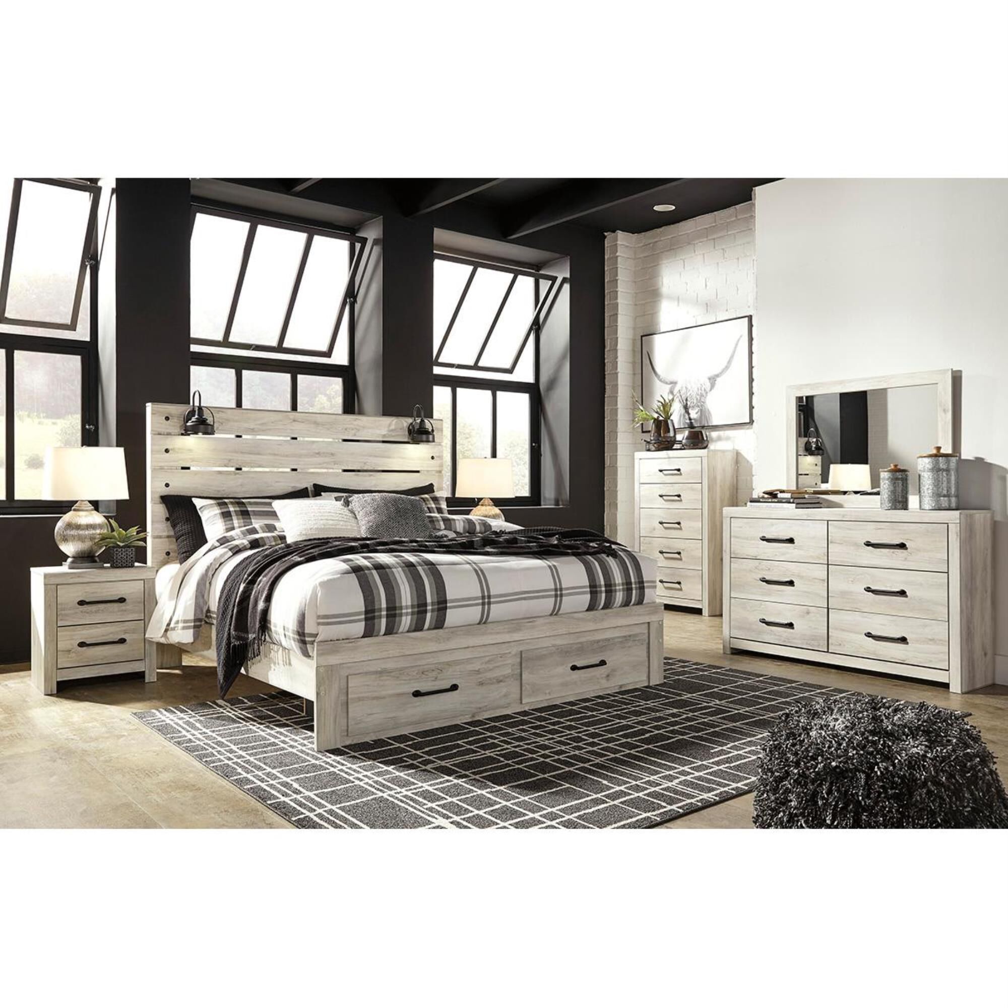 Ashley cambeck king storage bed deals