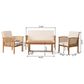 Hearth and Haven 4-Piece Outdoor Chat Set with Grey Frame in Cream, , large