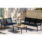 Three Birds Casual Tribeca Patio Stacking 2-Seater Settee in Black, , large