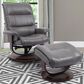 Simeon Collection Knight Manual Reclining Swivel Chair and Ottoman in Ice, , large