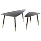 Uma Enterprises Modern Accent Table in Black and Gold (Set of 2), , large