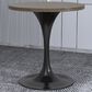 Leisuremod LeisureMod Verve Collection 27 Round Dining Table, Black Base with Dark Maple MDF Top, , large