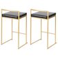 LumiSource Fuji 26" Stacker Counter Stool with Black Upholstery in Gold (Set of 2), , large