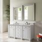 James Martin Vanities Bristol 60" Double Bathroom Vanity in Bright White with 3 cm Victorian Silver Quartz Top and Rectangular Sinks, , large