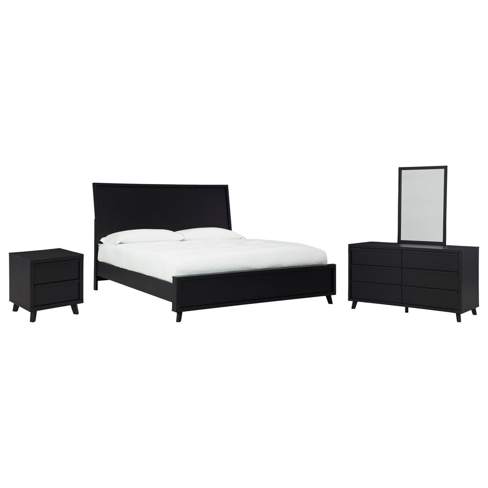 Ashley Danziar 4-Piece King Bedroom Set in Matte Black, , large