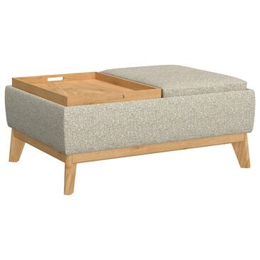 Emerald Home Furnishings Reverie Storage Ottoman with Tray White Pepper, , large