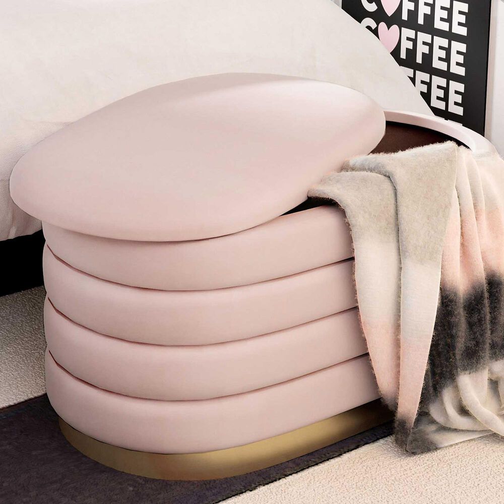 Tov Furniture Lillian Storage Bench in Blush, , large