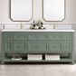 James Martin Vanities Breckenridge 72" Double Bathroom Vanity in Smokey Celadon with Single Hole 3 cm White Zeus Quartz Top and Rectangular Sinks, , large