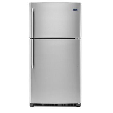 Maytag 21 Cu. Ft. 33-Inch Wide Top Freezer Refrigerator with EvenAir Cooling Tower Stainless Steel, , large