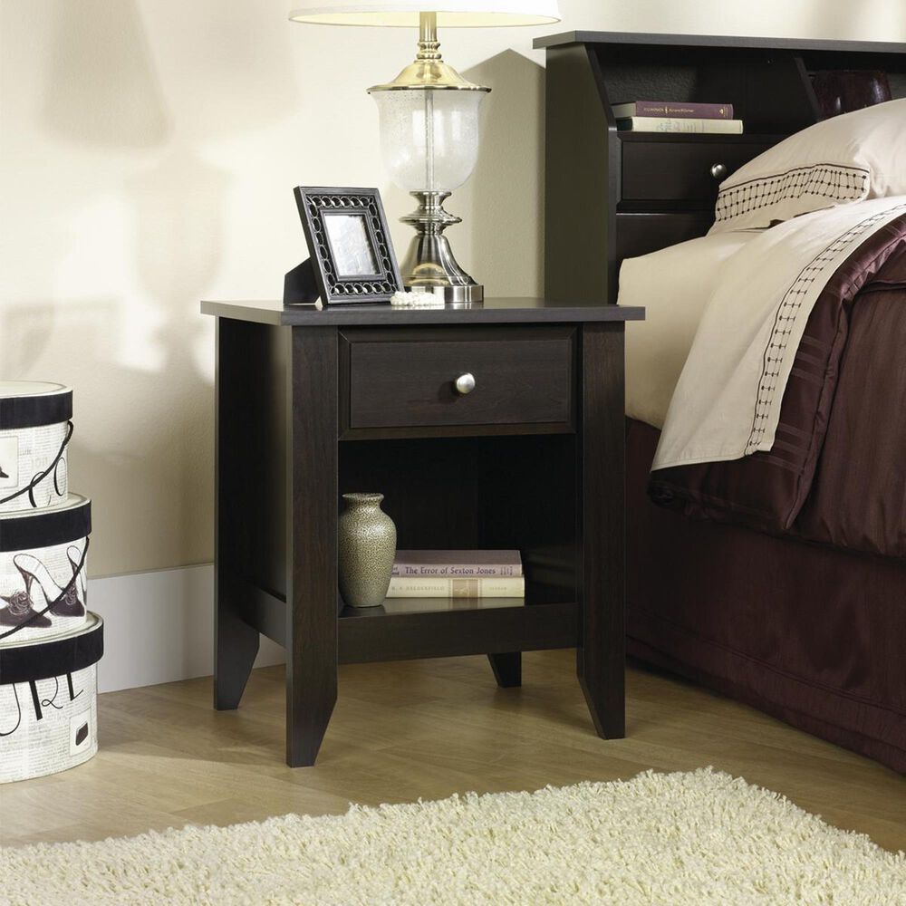 Sauder Shoal Creek 1 Drawer Nightstand in Jamocha, , large