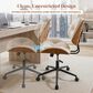 HOMLUX Ergonomic Swivel Office Chair with Button-Tufted Cushion in White, , large