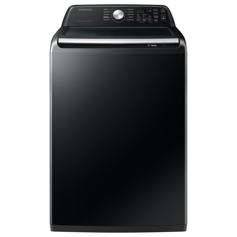 Samsung 4.6 cu. ft. Large Capacity Smart Top Load Washer with ActiveWave Agitator and Active WaterJet in Brushed Black, , large