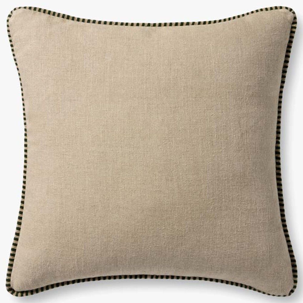 Loloi 22" Square Throw Pillow in Green and Beige, , large