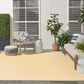 Nourison Positano POS03 Yellow and Ivory 9" x 12" Indoor/Outdoor Area Rug, , large