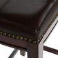 Linon Home Decor Claridge Counter Stool with Brown Cushion in Dark Brown (Set of 2), , large
