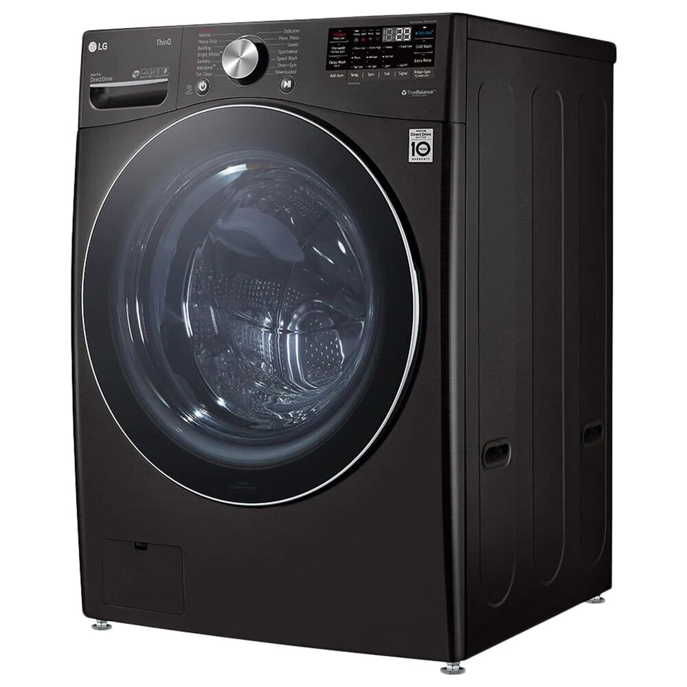 LG 5.0 Cu. Ft. Front Load Washer and 7.4 Cu. Ft. Electric Dryer with TurboWash 360 Laundry Pair in Black Steel, , large