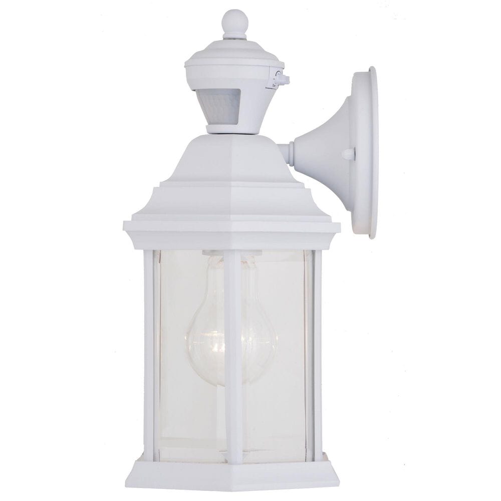 Vaxcel Auburn 6.25" 1-Light Outdoor Motion Sensor Wall Sconce in Textured White, , large