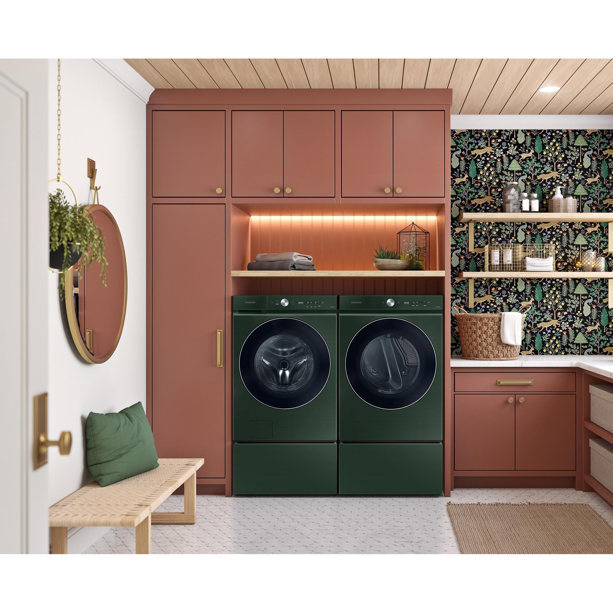 Samsung 7.6 Cu. Ft. Electric Dryer with Steam in Forrest Green NFM