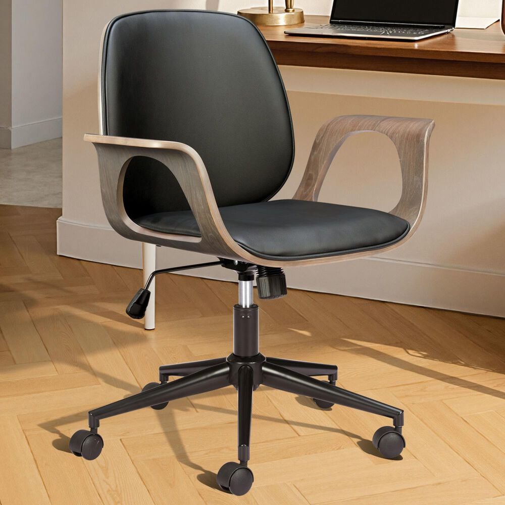 Zuo Modern Ali Office Chair in Black and Brown, , large
