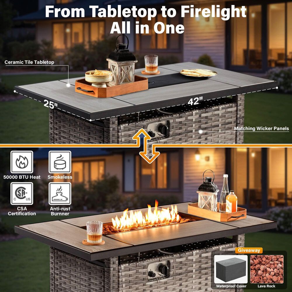 HOMLUX 7-Piece Patio Set in Grey, , large