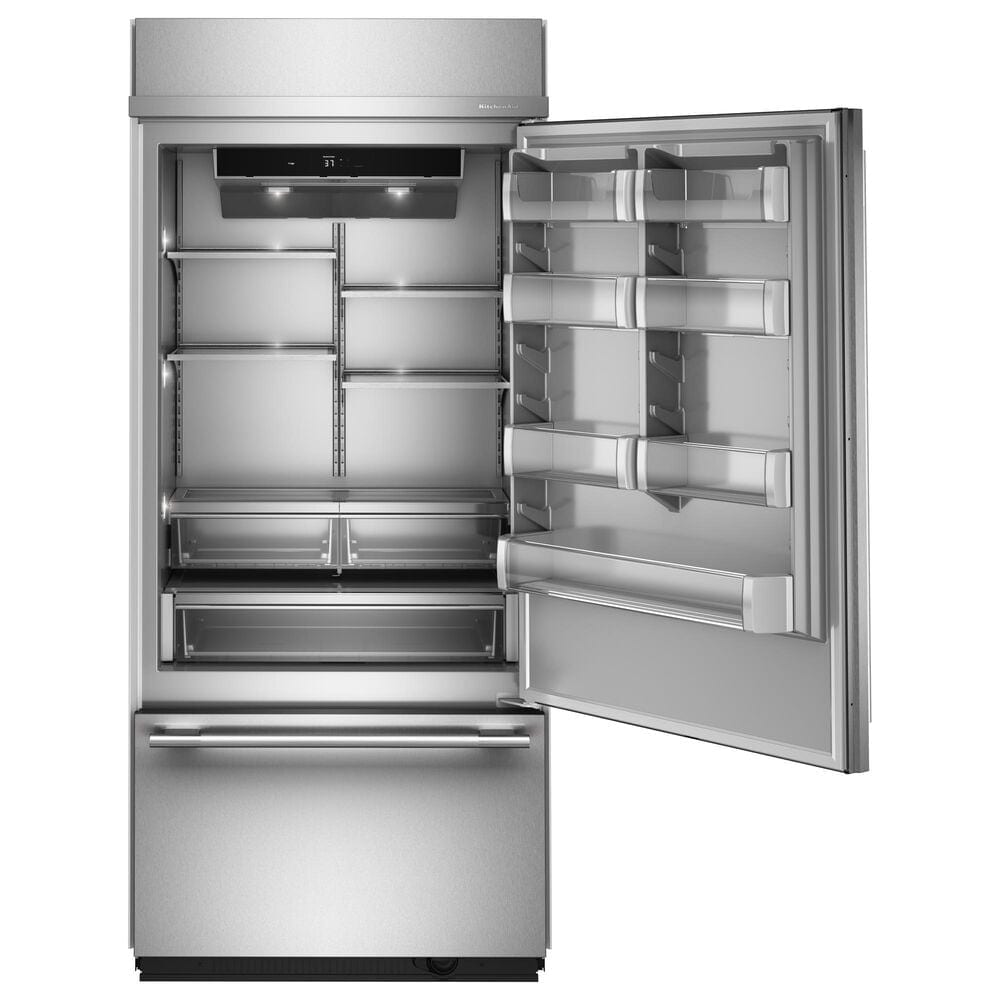 KitchenAid 20.9 Cu. Ft. Built-In Bottom Mount Refrigerator with Left Hinge in PrintShield Stainless Steel, , large
