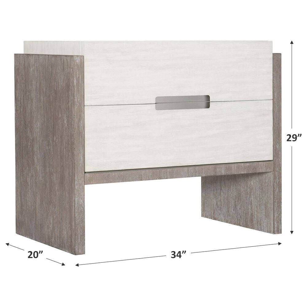 Bernhardt Foundations 2 Drawers Nightstand in Linen and Light Shale, , large