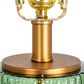 Creative Coop Bernadette Ribbed Glass Table Lamp in Green, , large