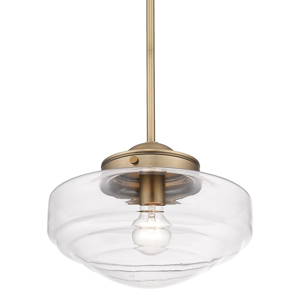 Golden Lighting Ingalls Medium Pendant with Clear Glass in Modern Brass, , large