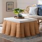 bali & pari Palm 39" Square Ottoman with Light Honey Rattan in White, , large