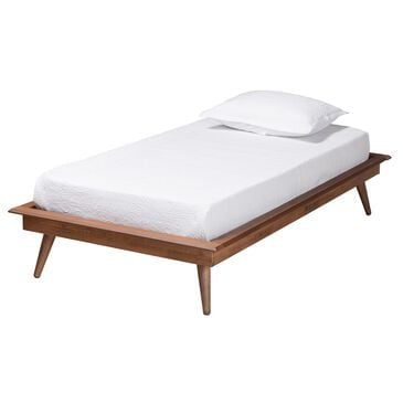 Baxton Studio Karine Twin Platform Bed Frame in Walnut Brown, , large