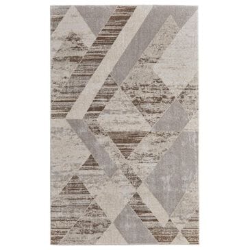 Feizy Vancouver Geometric 4" x 6" Beige and Brown Area Rug, , large