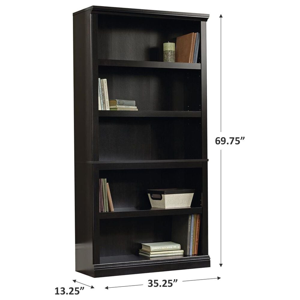 Sauder 5-Shelf Bookcase in Estate Black, , large