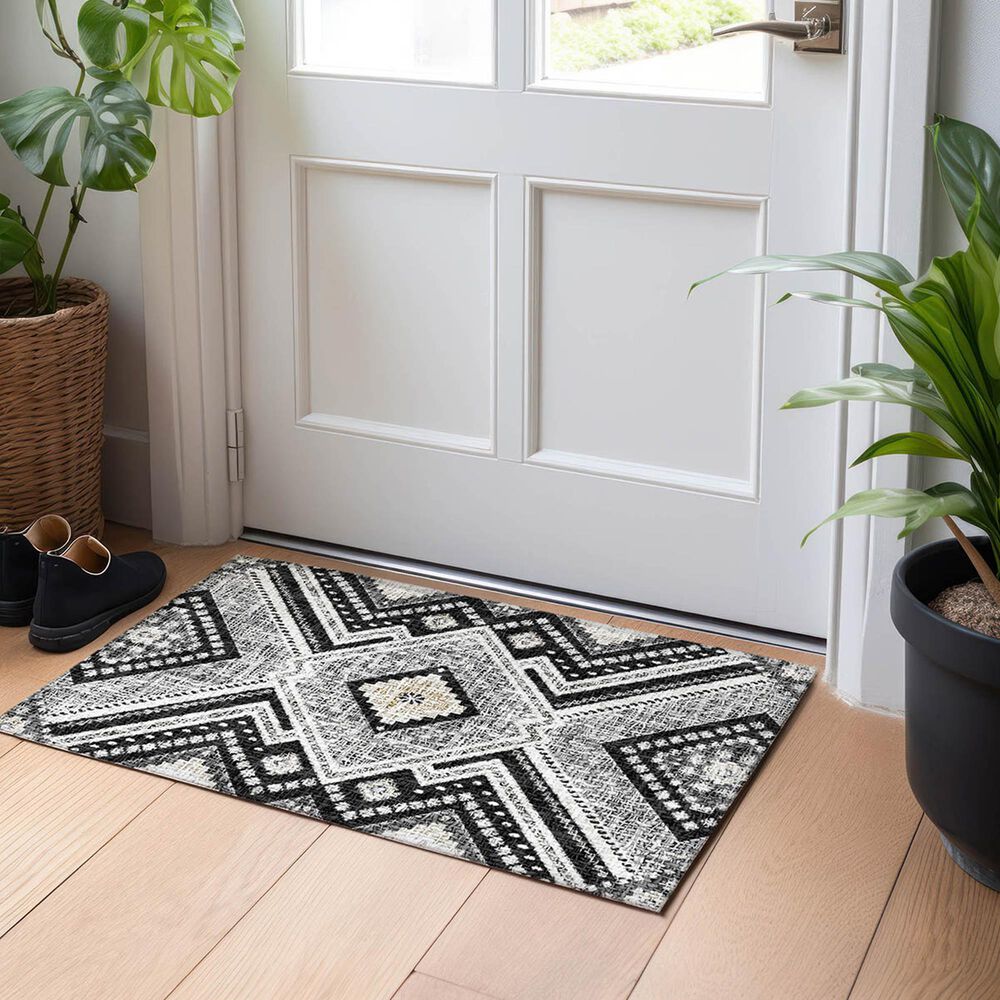 Dalyn Rug Company Portico PO5 Black 2&#39;6&quot; x 3&#39;10&quot; Area Rug, , large
