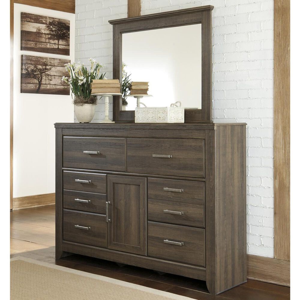 Ashley Juararo Dresser and Mirror in Dark Brown, , large
