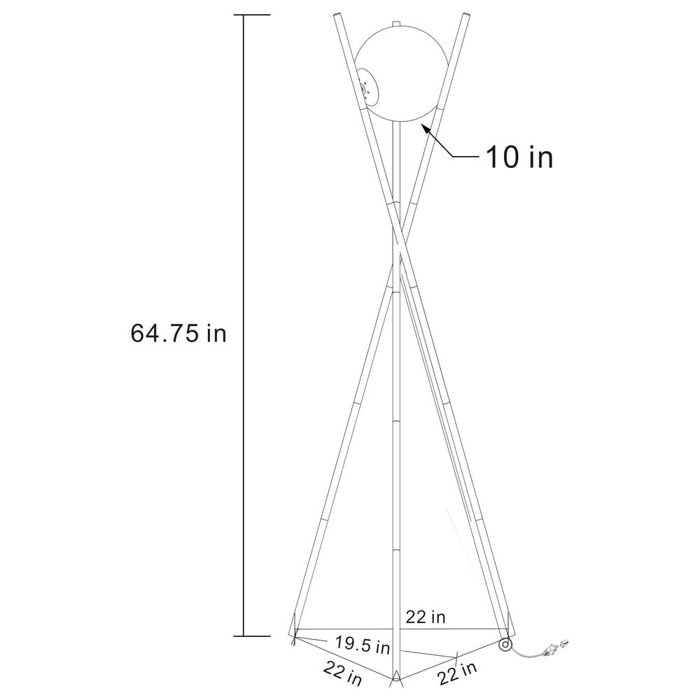 Pacific Landing Yamileth Floor Lamp in Gold, , large