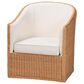 Baxton Studio Tessa Arm Chair with Light Honey Rattan in White, , large
