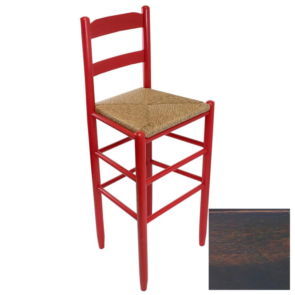 Lakeside Beach Mountain Ladderback Barstool in Woodleaf Black, , large