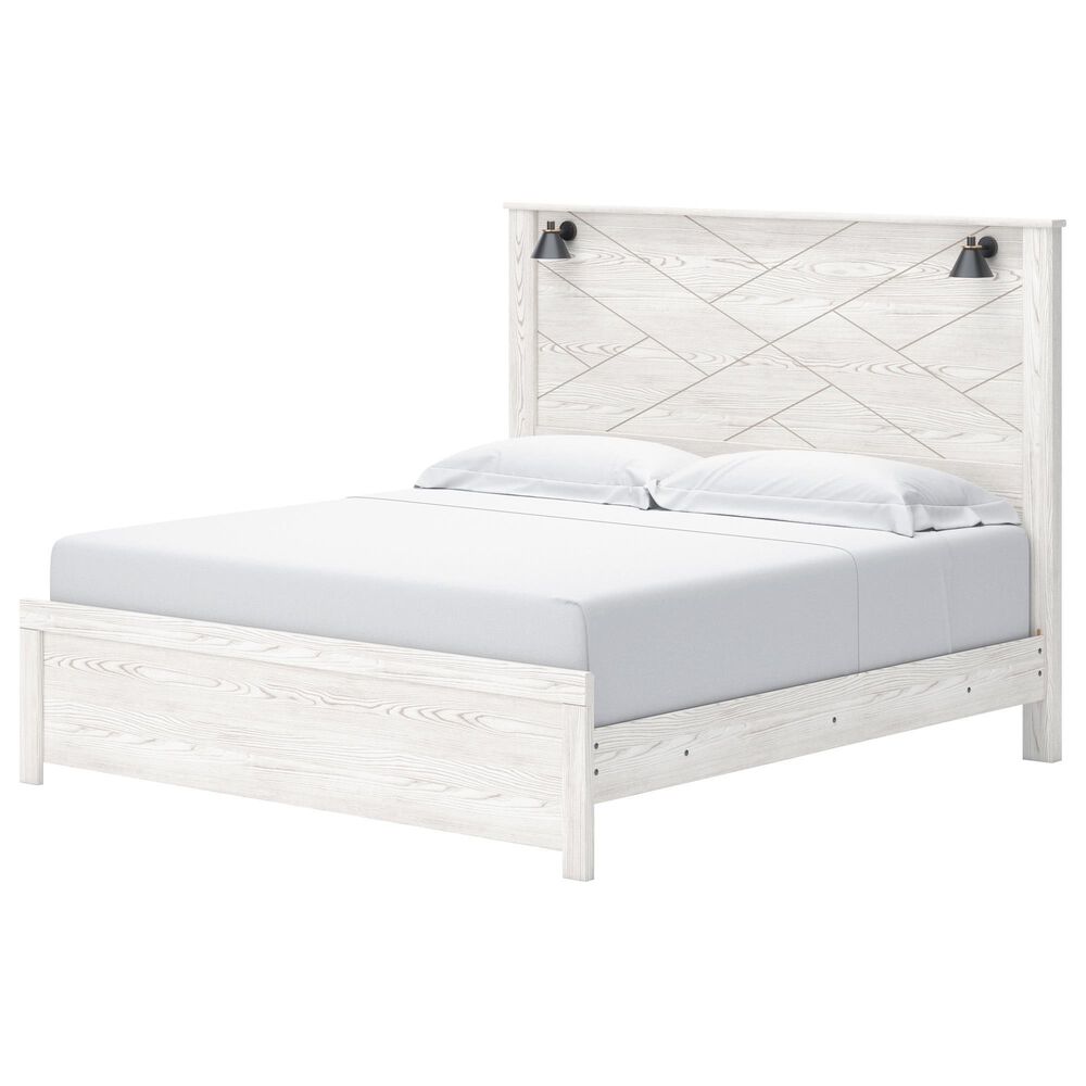 Ashley Gerridan King Panel Bed in White Gray, , large