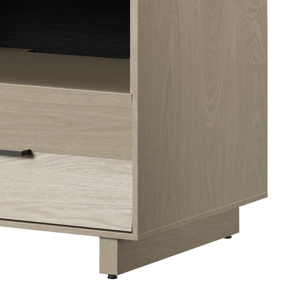 BDI Kara Queen Platform Bed and Two Nightstands in Washed Oak, , large