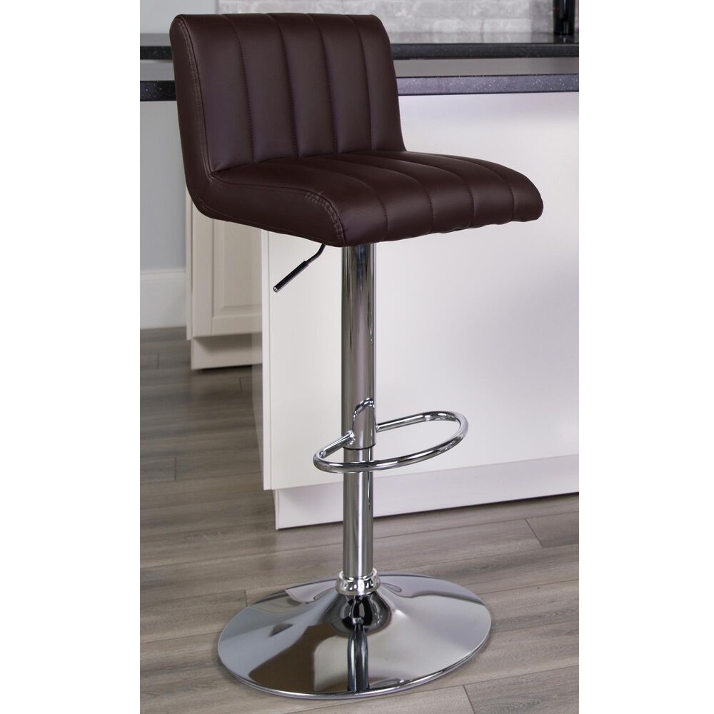 Flash Furniture Adjustable Barstool in Brown, , large