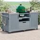 Hearth and Haven Outdoor Kitchen Island Cart with Stainless Steel Top in Grey and Blue, , large